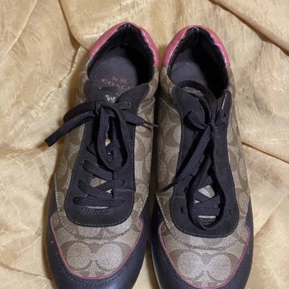 Authentic Coach Rebecca Dark Pink/Chestnut Sneakers Size 11B
